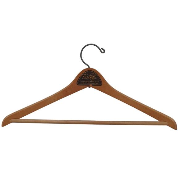 Vintage Wooden Clothes Hanger Doc Reiff Fashions for Men New Cumberland PA - Picture 1 of 3